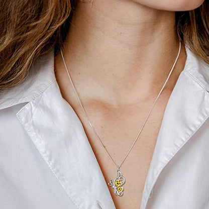 Butterfly Heart Necklace Birthstone Pendant Necklace Earrings Bracelet Women 925 Sterling Silver Animal Butterflies Birthstone Pendant Crystal Birthday Jewelry Wedding Gift - color: K.November-necklace