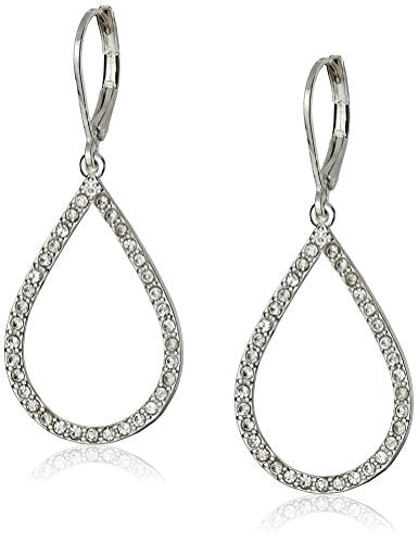 Anne Klein Women's Pierced Earrings Pave Tubular Hoop