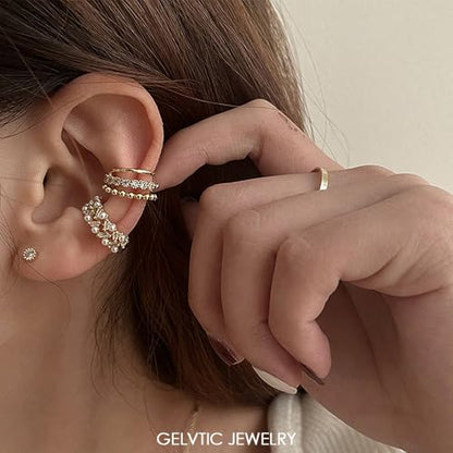 Cute Butterfly Cartilage Clip on Earrings for Women Non Pierced Huggie Ear Cuff Y2K Statement Silver Clip Stud Earrings Granddaughter Daughter Valentines Birthday Graduation Jewelry Gift - color: EA316-Gold