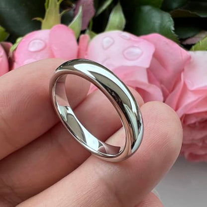 TUTISS 4mm 6mm 8mm 10mm Silver/Gold/White Tungsten Rings for Men Women Couple Fashion Jewelry Anniversary Engagement Wedding Bands Domed Polished I Love You Engraved Comfort Fit - color: 4mm White Tungsten I Love You