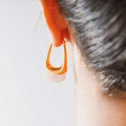 Acrylic Gold Hoop Earrings Chunky Statement Dangle Drop Huggie Earring Colorful Resin Jewelry for Women - color: Pink