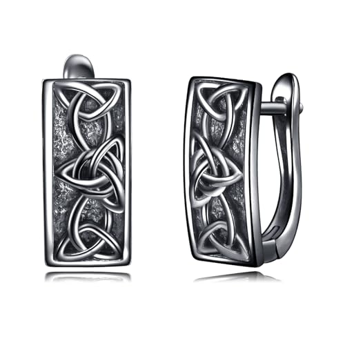 Blue Evil Eye/Celtic/Owl/Moonstone/Paw Print/Cubic Zirconia Hoop Earrings for Women 925 Sterling Silver Women Earrings Jewelry - style: Celtic D