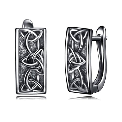 Blue Evil Eye/Celtic/Owl/Moonstone/Paw Print/Cubic Zirconia Hoop Earrings for Women 925 Sterling Silver Women Earrings Jewelry - style: Celtic D