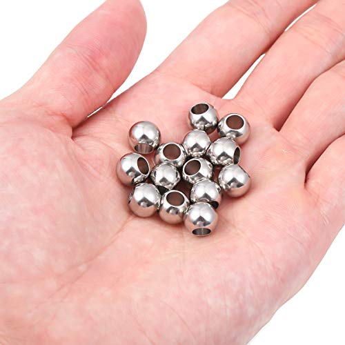 Stainless Steel Spacer Beads 9x7mm Round Loose Charm Caps Beads for DIY Jewelry Making 20pcs with 4.5mm Hole - color: 9x7mm 4.5mm