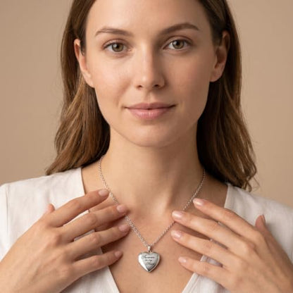 PHOCKSIN Personalized Locket Necklace for Women Photo Necklace with Customized Picture Birth Flower Birthstone Customizable Birthday Gifts - color: #03-Heart Forever In My Heart