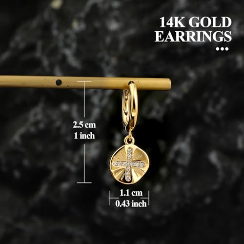 14K Gold Plated Dangle Hoop Earrings for Women | Bridal Small Dangle Gold Earrings Cubic Zirconia Huggie Drop Trendy Fashion Leopard Print Women's Jewelry - color: Gold-A