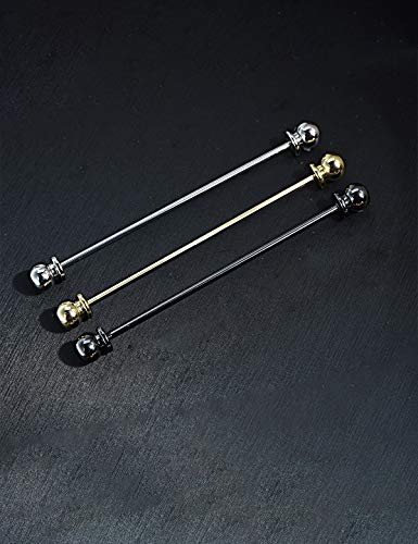 3PCS Classic Ball Head Brass Shirt Collar Bar Tie Pins Set for Men Wedding Business with Gift Box - color: Barbell Head