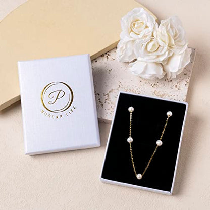 925 Sterling Silver Dainty Freshwater Cultured Pearl Choker Necklace White Genuine Real Pearl Charm Necklaces Jewelry Gifts for Her - color: Satellite Pearl-Gold 4.5-5.5mm
