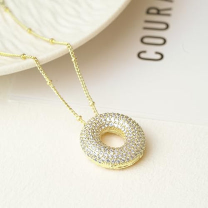2 PCs Gold Plated Necklace Set for Women - Non Tarnish Jewelry Gift with Fashion Design - style: 2 PCs O Style