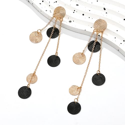 Gold Dangle Earrings for Women Long Statement Drop Boho Gold Chandelier Disc Tassel Earrings Dangle for Party Wedding Trendy Jewelry Gifts - color: L1
