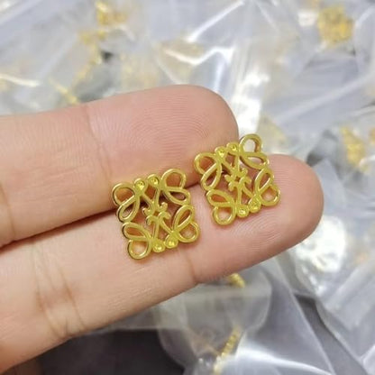 14K Gold Plated Knot Stud Earrings for Women, Minimalist Openwork Geometric Earrings, Lightweight Polished Fashion Jewelry for Daily Wear