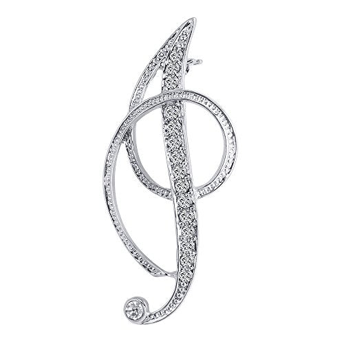 A-Z 26 Letters Pins Brooches Silver Plated Metal Broaches Pins-Clear Crystal Initial Breastpin - color: 1pcs-I