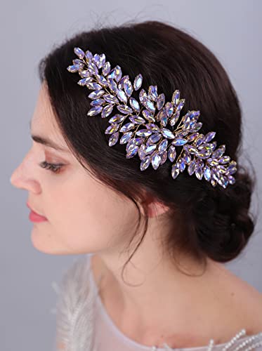 JWICOS Bridal Headband Crystal Hair Vine Wedding Headpiece for Bride & Girls (Rose Gold) - color: Rose Gold