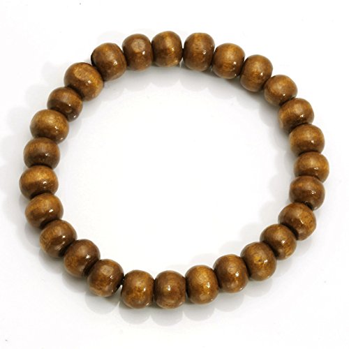 5 Pcs Wooden Beaded Bracelet Bangle for Men and Women Elastic - style: A: 8MM