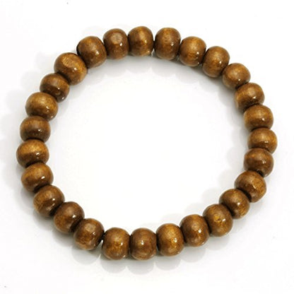 5 Pcs Wooden Beaded Bracelet Bangle for Men and Women Elastic - style: A: 8MM