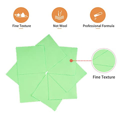 CATIFLIN 100pcs Jewelry Cleaning Cloth, Silver Polishing Cloth Individually Wrapped, Small Jewelry Polishing Cloth for Sterling Silver, Gold, Platinum and More (Green, 3.15" x 3.15") - color: Green