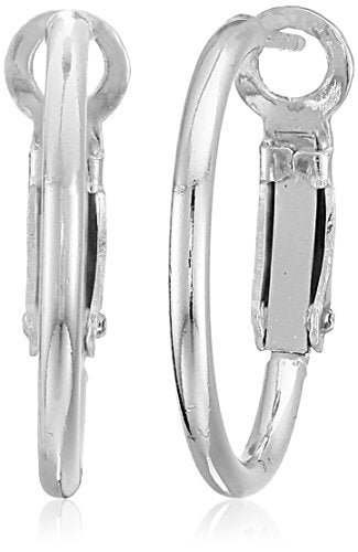 Amazon Essentials Sterling Silver or Gold plated Lightweight Paddle Back Hoop Earrings - color: Silver, size: 20 mm