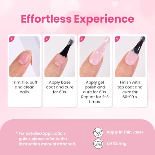 Beetles Light Pink Gel Polish, Barely Pink, Baby Pink Gel Nail Polish | Color-Matched Bottle Design, Soak Off UV LED, Long-Lasting Nails Art for Home DIY & Holiday - color: B - Creme | Barely Pink