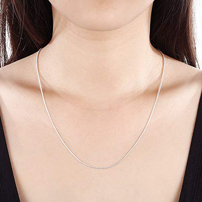 Fashion 925 Sterling Silver 1mm Snake Chain Necklace Jewelry Chain 16" - 30" for Men & Women (24 Inches) - size: 24 Inches