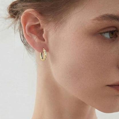 14K Gold Earrings for Women Gold Filigree/Celtic Huggie Earrings Jewelry Easter Mothers Day Gifts for Mom Girlfriend - style: Filigree-D