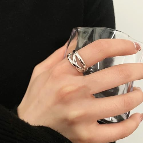 Roe Dolph Chunky Gold Rings for Women Stackable Statement Ring Set | Mixed sculptural shapes and polished surfaces create bold stacking combinations for parties dinners and everyday outfits - color: B1