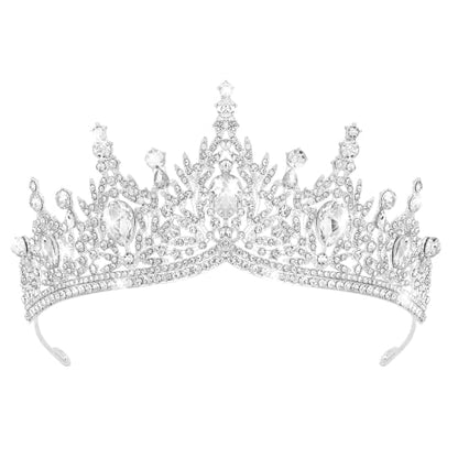 Casoty Silver Crystal Tiaras and Crowns for Women, Rhinestone Queen Headband Bridal Headpieces for Wedding Birthday Prom Quinceanera Pageant Party - color: Sliver