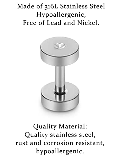 Vsnnsns 14G 12G 8G 6G 4G 2G 0G 00G Stainless Steel Ear Tunnels Screw Fit Ear Plugs Tunnels Gauges Set 1.6MM 2MM 3MM 4MM 5MM 6MM 8MM 10MM - color: 14G-1.6mm