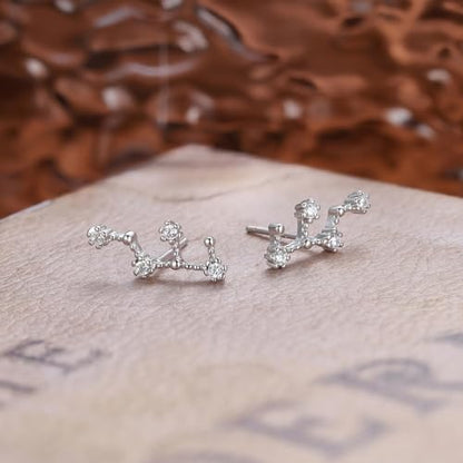 925 Sterling Silver CZ Horoscope Zodiac 12 Constellation Astrology Ear Crawler Post Earrings Gift for Mom Women Mothers Day/Valentines Day/Birthday/Christmas/Anniversary - style: Virgo (Aug 23 - Sep 22)