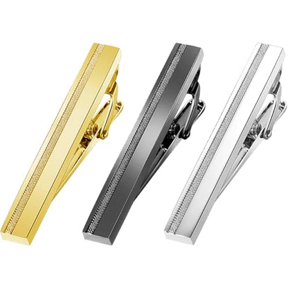 Tie Clip for Men Black, 2 Inch Tie Bar Tie Pins and Clips for Regular Tie, Unique Men Tie Clip Tie Clasp Silver Suitable for Wedding Anniversary, Business Professional, Father's Day Gift - style: Multicolor