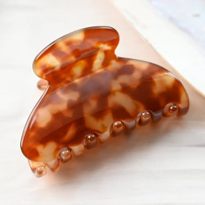 Handmade Celluloid Acetate French Design Barrettes Tortoise Shell Claws Hair Claw Luxury Fashion Accessories Hair Clip for Women (coffee) - color: coffee