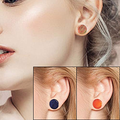 Longbeauty 20/30 Pcs Set Mixed Stone Saddle Double Flared Ear Tunnels Expander Plugs Stretcher 3MM-20MM - style: 15pairs, 00g(10mm)