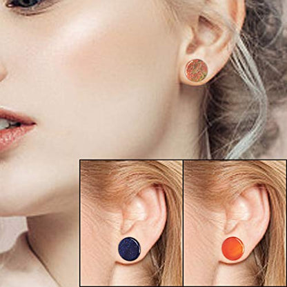 Longbeauty 20/30 Pcs Set Mixed Stone Saddle Double Flared Ear Tunnels Expander Plugs Stretcher 3MM-20MM - style: 15pairs, 6g(4mm)