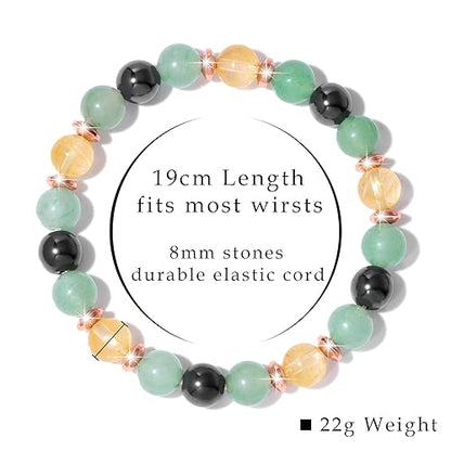 Healing Bracelet For Women Anxiety Beaded Bracelets Jewelry Healing Stone Crystal Bracelet Stress Relief Yoga Beads Chakra Bracelets Gifts For Women pink - color: citrine