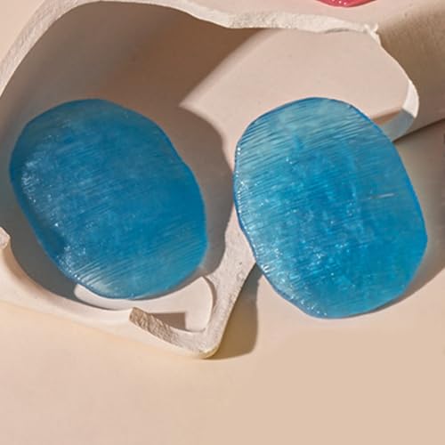 Trendy Resin Acrylic Statement Earrings for Women Chunky Geometric Round Drop Stud Styles Fashionable Modern Lightweight Dangle Earring Set - color: B:Blue