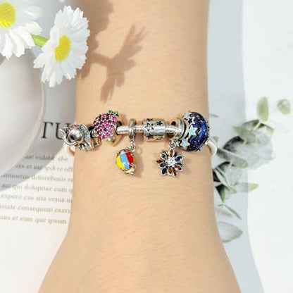 925 Sterling Silver Bead Charm for Pandora Bracelets and Necklaces,Pink Bow Cherry Butterfly Blue Ocean Pendant Bead Charms Jewelry Present Valentines Gifts for Wife/Girlfriend Women - style: Kitten Play Ball Charms