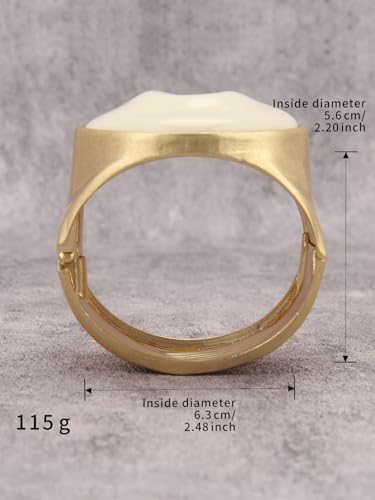 Gold Cuff Bracelet for Women Chunky Bracelet Statement Bracelet | Chunky Bangle Bracelets for Women Silver Beaded Open Bangle Stackable Stretch Bead Bracelet Boho Jewelry Gift for Wife Couple - style: Gold Thick Bangles