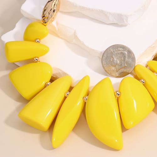 Bocar Chunky Beaded Necklace - color: Yellow-Set