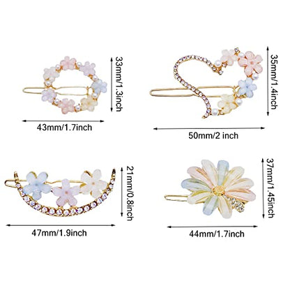 Hair Clip, 20PCS Rhinestone Flower Hair Clip Bobby Pin, Bling Crystal Love Pins Handmade Metal Headwear Hair Clips for Women's and Girls' Hair Accessories | 20PCS,Handmade metal headwear Hair clips Hair clips for women's and girls' hair accessories - colo