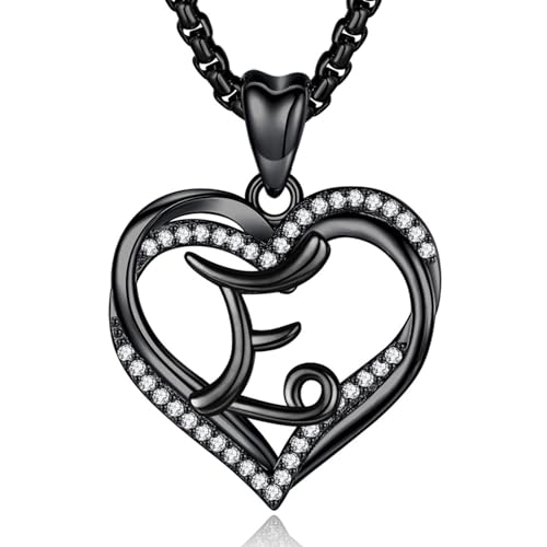 INFUSEU Unique Initial Necklaces for Women Girls Small Heart Letter Jewelry, Meaningful Personalized Gifts - style: E