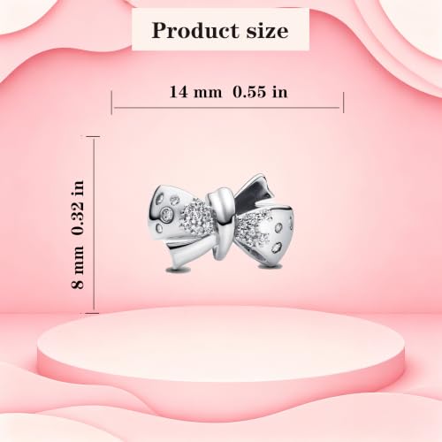 925 Sterling Silver Charms Pendants Mom Heart Dog koi fish Sea Turtle Football Charms for bracelet Pendants Beads Mom Sister Wife Family, Friends, Birthday gifts - style: Bow Charm-Silvr
