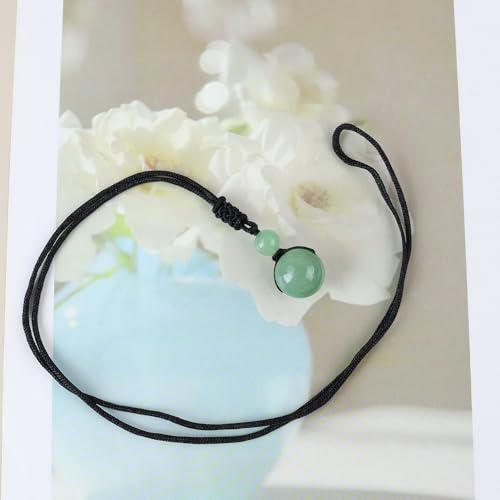Anjiucc Natural Gemstone Healing Crystals Necklace, Adjustable Chakra Beads Pendant for Women Men, Protection, Energy Balance - color: Green Aventurine