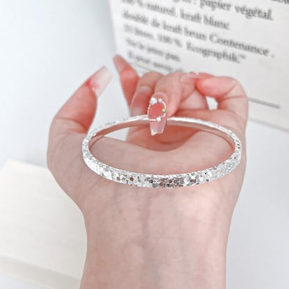 925 Sterling Silver Bangles For Women Handmade Silver Bangles Open Adjustable Bangle Bracelets For Women Silver Open Cuff Bracelets Stackable Wrap Bangles Festival Jewelry Gifts - color: Style 03