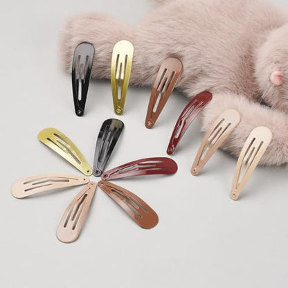 120 Pack 2 Inch Barrettes Women Metal Snap Hair Clips Accessories | Non - Slip Hairpins Barrettes for Kids Girls Teens ( 6 Colors x 20pcs ) - color: Brown Gold Beige