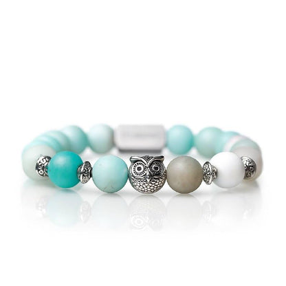 Tigranes Premium Natural Stone Bracelet Collection – Handmade Gemstone Jewelry in Luxury Branded Gift Box - style: Amazonite Beads 8mm