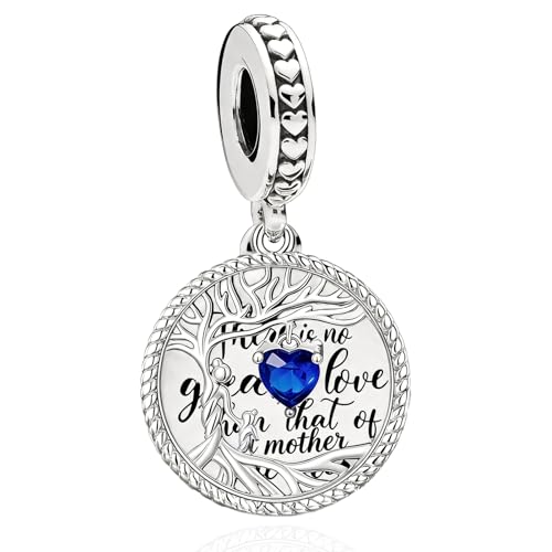 Tree of Life Dangle Charm Mother's Love Pendant Bead Compatible with Pandora Bracelets & Necklaces Women - color: Bule