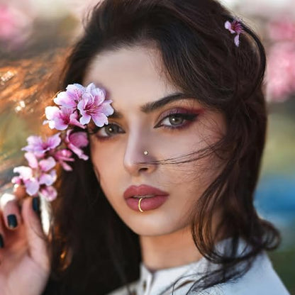 23-40 Pcs Gold Nose Rings & Studs - 18G & 20G Nose Piercing Jewelry - L Shape, Hoop & Screw Body Jewelry for Women & Men - color: Gold-18/20G-9Pcs