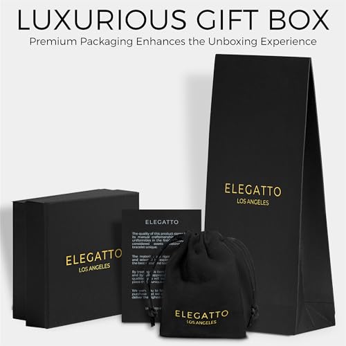 Elegatto Elagio Premium Braided Leather Bracelet for Men | Full-Grain Braided Leather with Sterling Silver Polished Stainless Steel Clasp | Men’s Designer Bracelets - color: Elagio Onyx, size: Small
