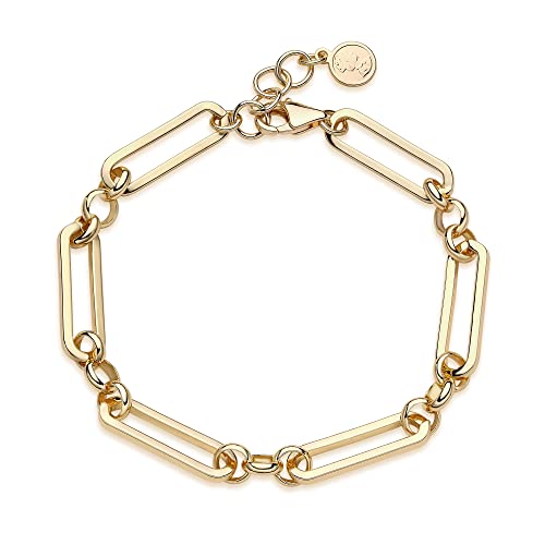 LOYATA Chain Bracelet Gold Link 14K Gold Plated Dainty Pearl Bracelet Simple Jewelry Gift for Women - style: Coin 3