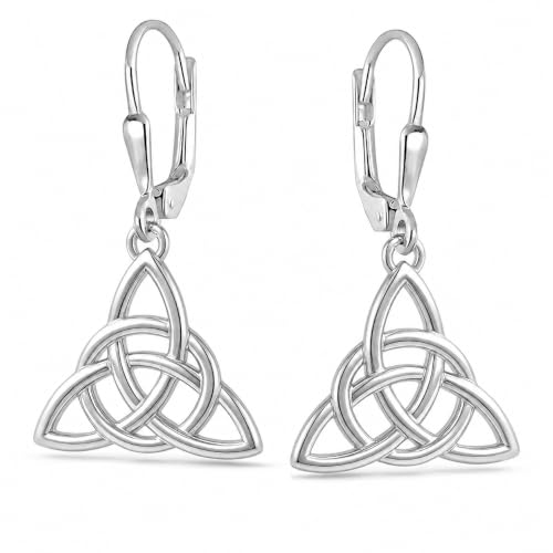 LeCalla 925 Sterling Silver Leverback Drop Earrings | Lightweight Italian Teardrop Dangle Earring for Women - color: Celtic Knot Drop