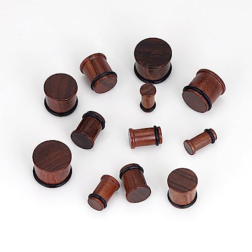 Qmcandy 2g-13/16 inch Sun Moon Natural Wood Wooden Acrylic Ear Tunnels Plugs Piercing Gauge Expander Set - color: B 6pcs 00g(10mm)